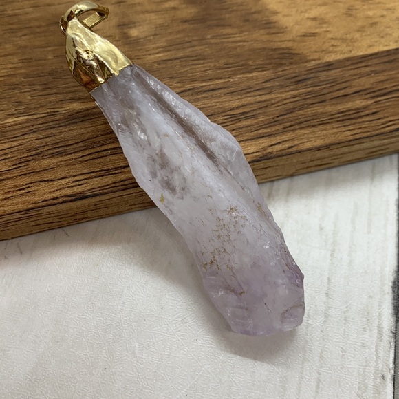 Rough Clear Quartz Pendant 3 inches - Picture 2 of 2